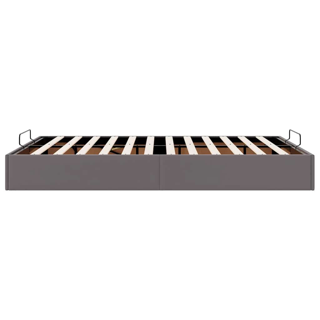 Cadre de lit ottoman sans matelas gris 140x200 cm similicuir - XIOS