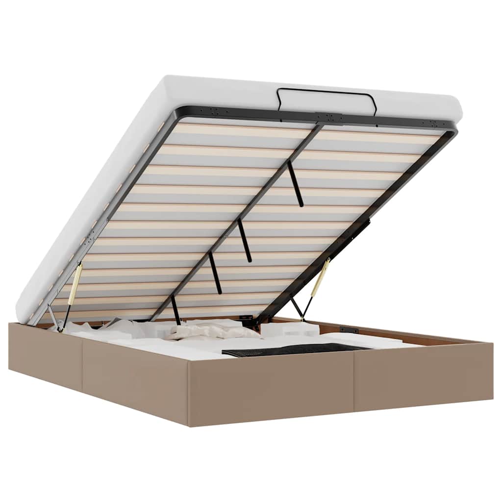 Cadre de lit ottoman sans matelas cappuccino 140x200 cm - XIOS