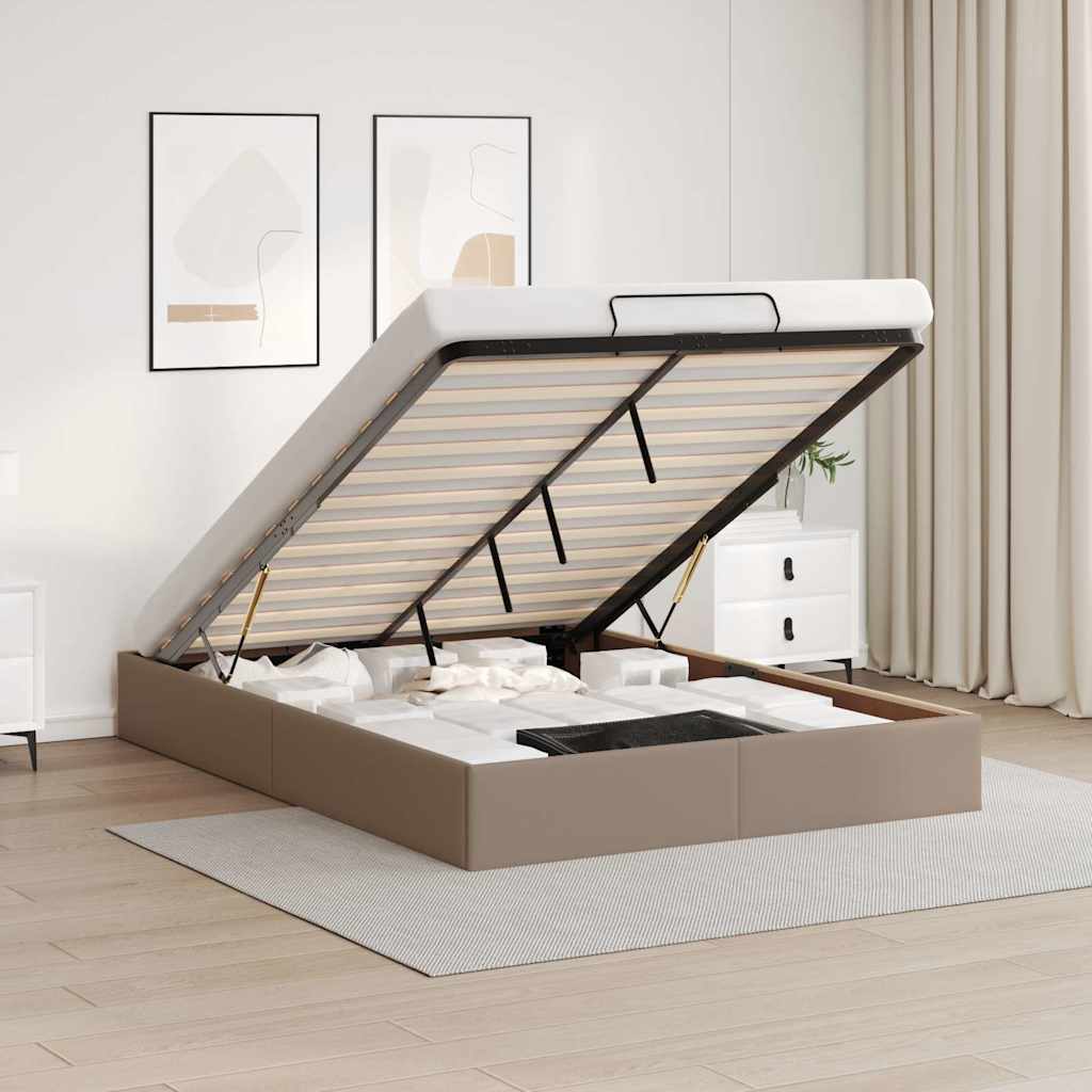 Cadre de lit ottoman sans matelas cappuccino 140x200 cm - XIOS