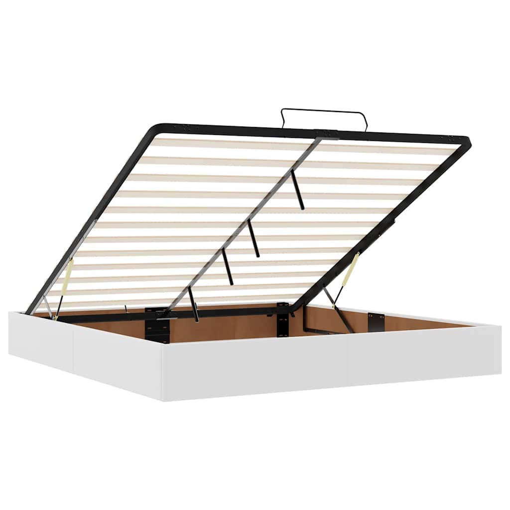 Cadre de lit ottoman sans matelas blanc 160x200 cm similicuir - XIOS