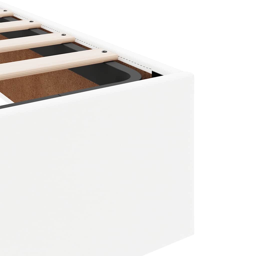 Cadre de lit ottoman sans matelas blanc 160x200 cm similicuir - XIOS