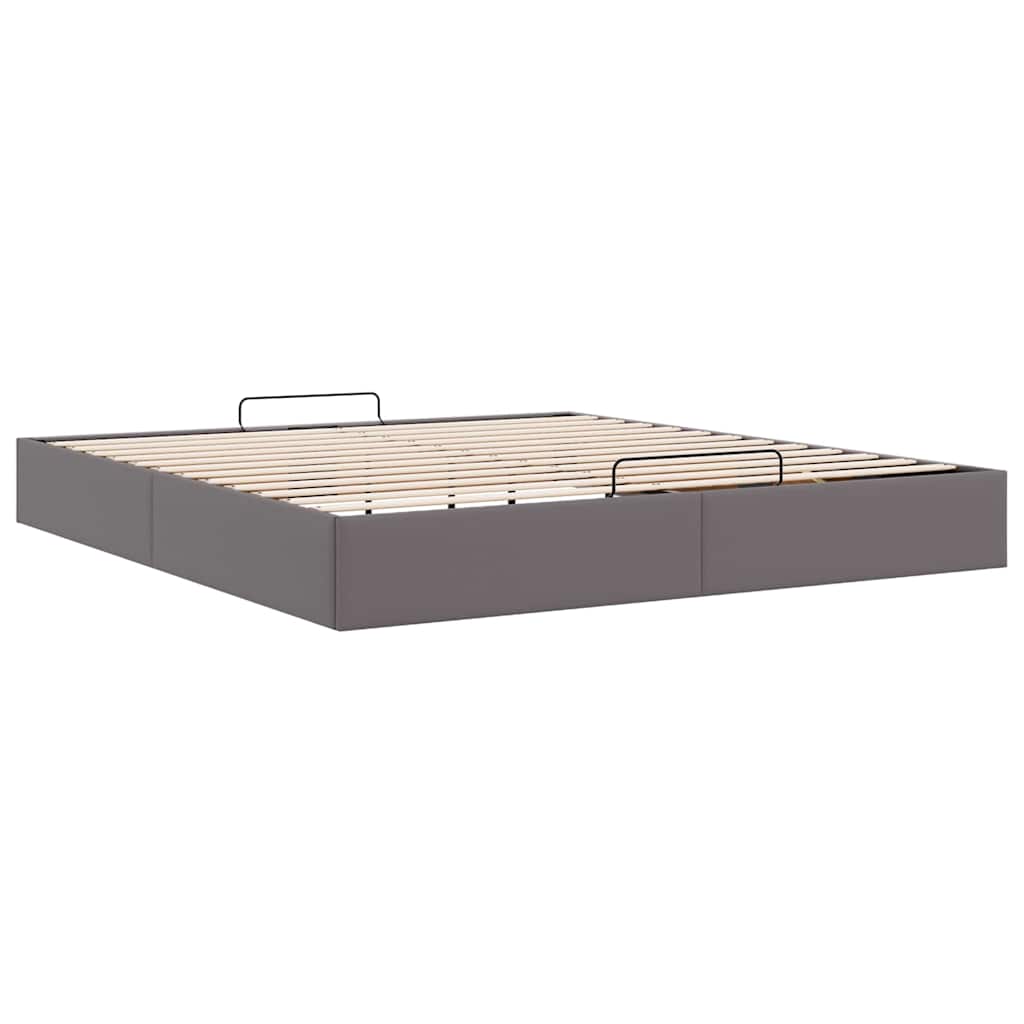 Cadre de lit ottoman sans matelas gris 180x200 cm similicuir - XIOS