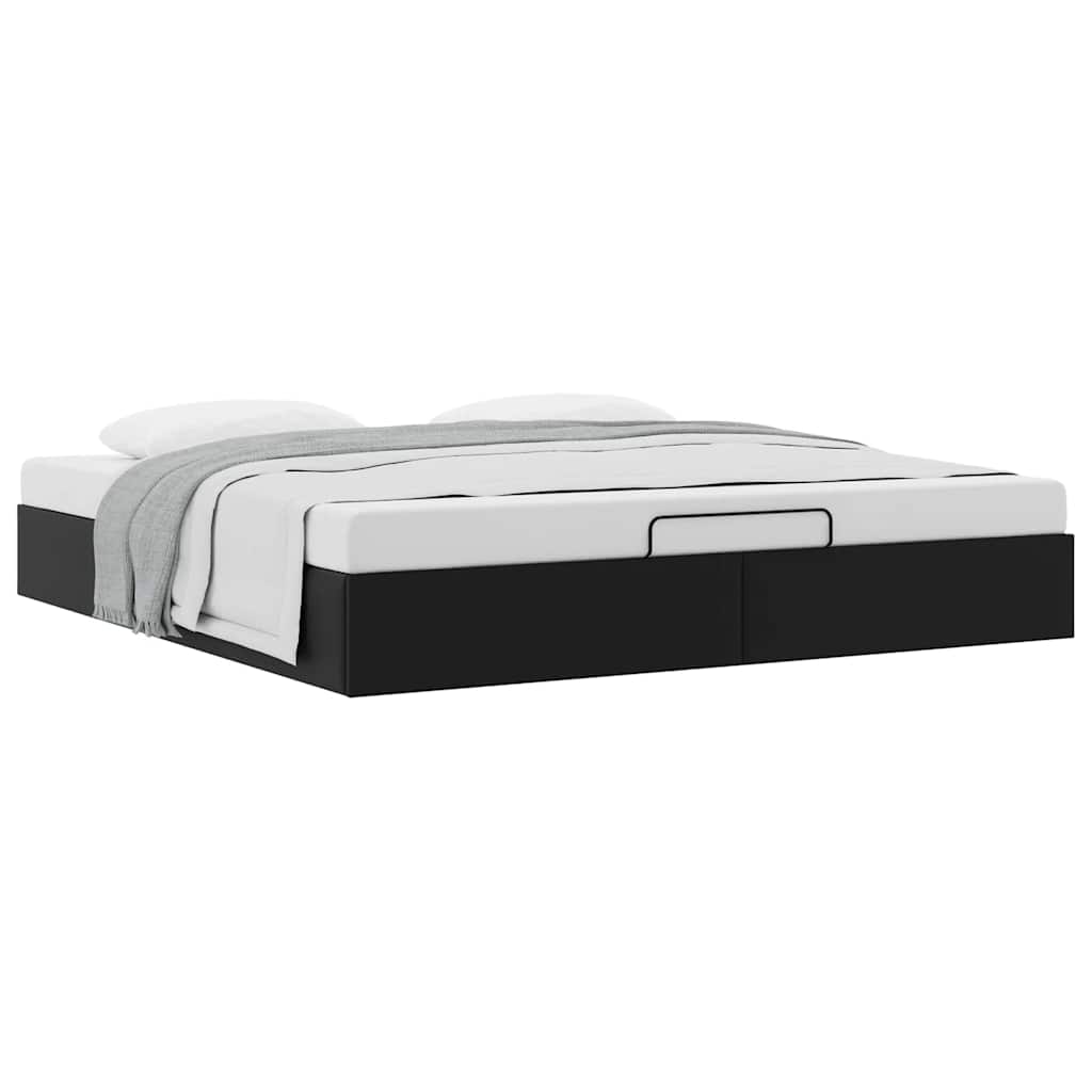 Cadre de lit ottoman sans matelas noir 200x200 cm similicuir - XIOS
