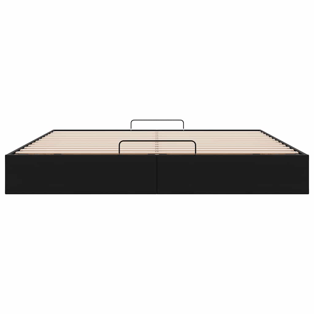 Cadre de lit ottoman sans matelas noir 200x200 cm similicuir - XIOS