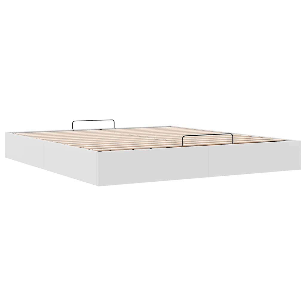 Cadre de lit ottoman sans matelas blanc 200x200 cm similicuir - XIOS