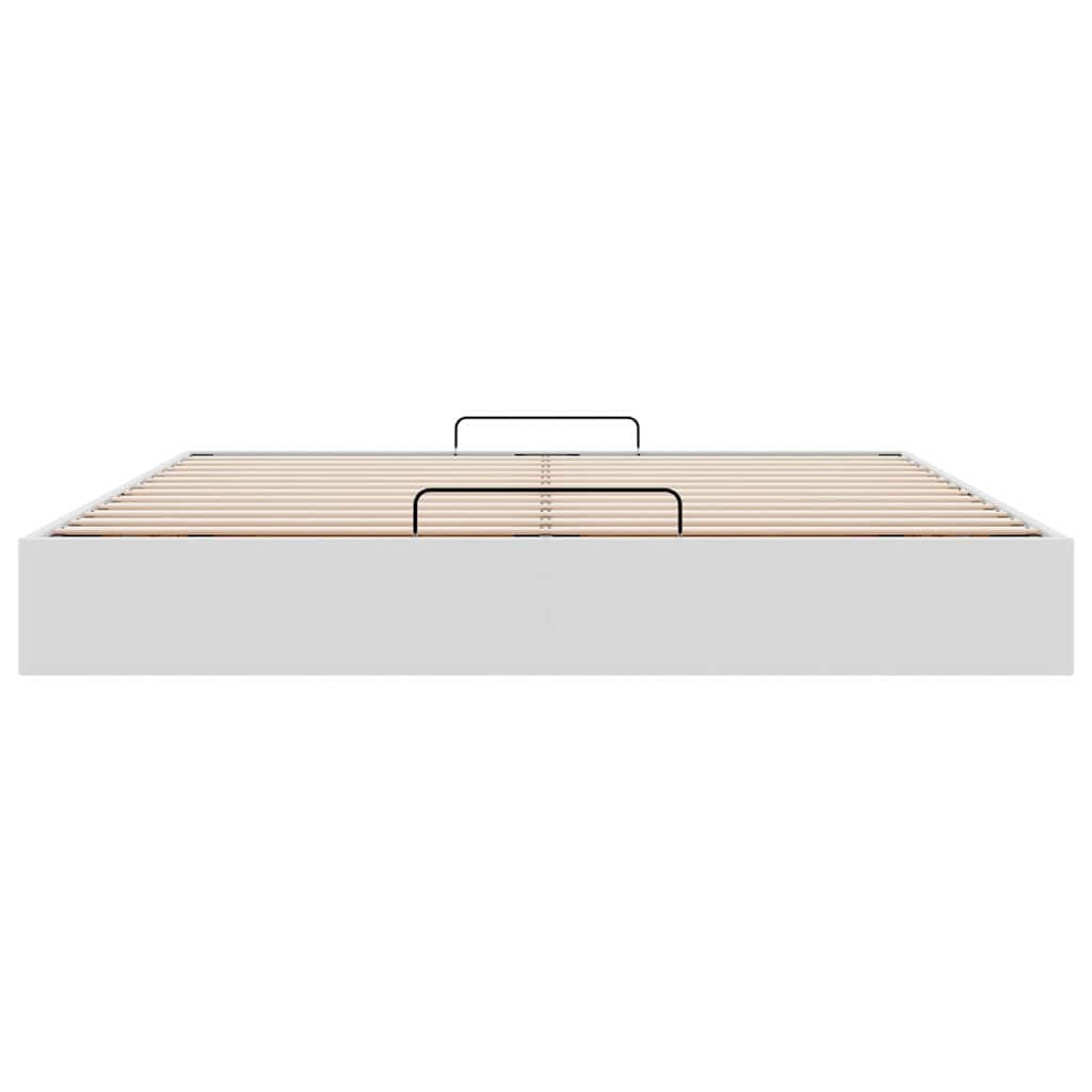 Cadre de lit ottoman sans matelas blanc 200x200 cm similicuir - XIOS