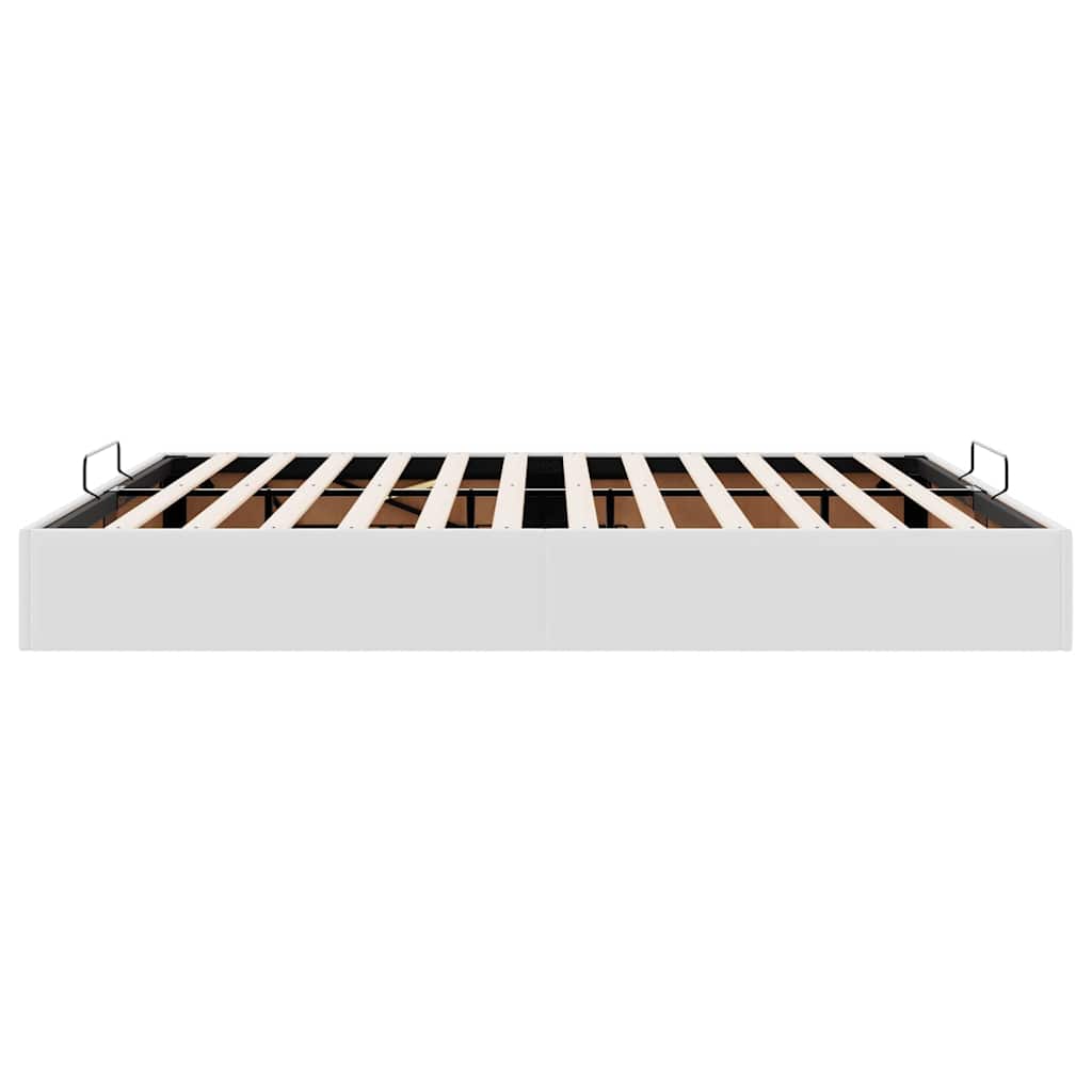Cadre de lit ottoman sans matelas blanc 200x200 cm similicuir - XIOS