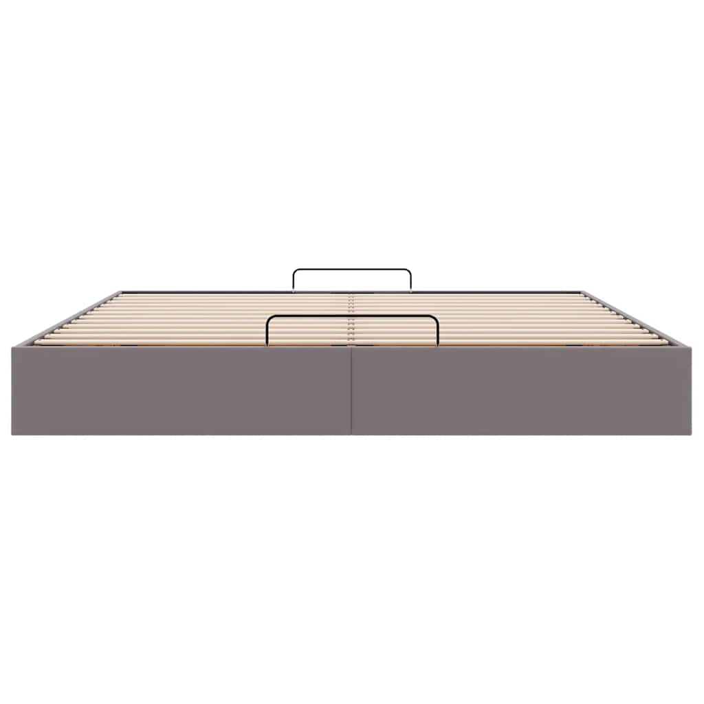 Cadre de lit ottoman sans matelas gris 200x200 cm similicuir - XIOS