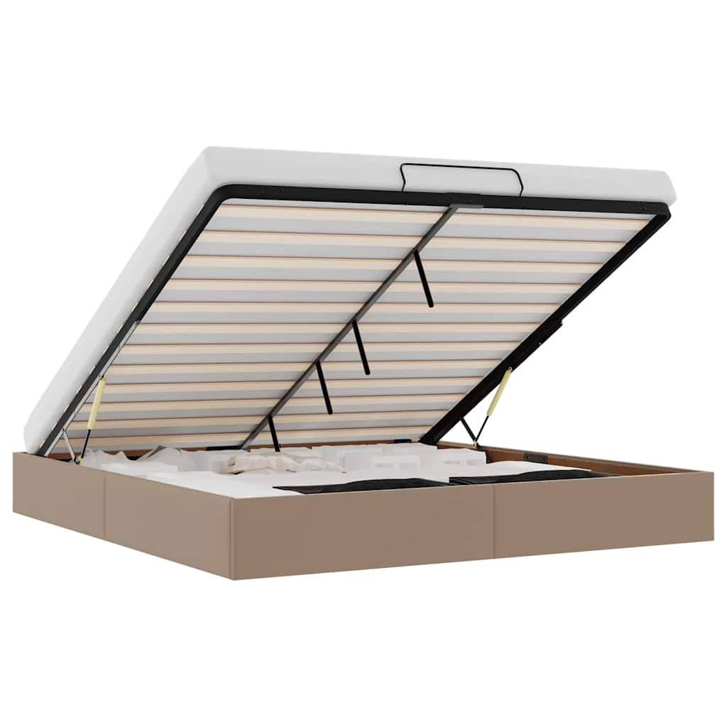 Cadre de lit ottoman sans matelas cappuccino 200x200 cm - XIOS