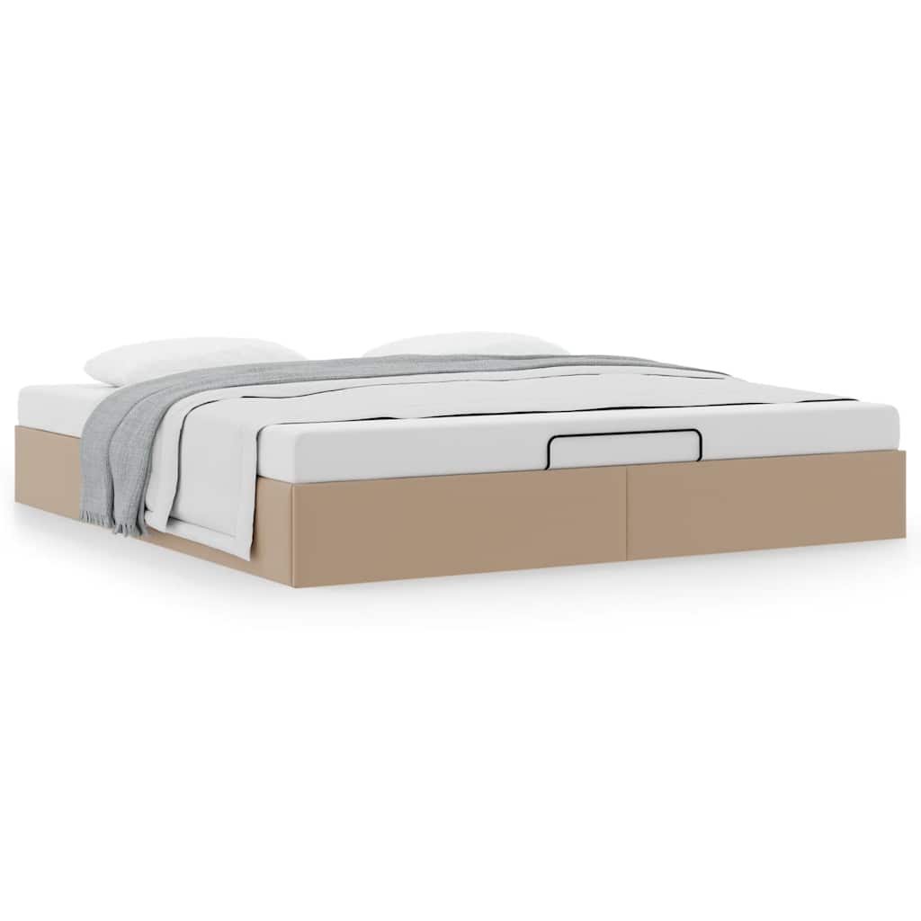 Cadre de lit ottoman sans matelas cappuccino 200x200 cm