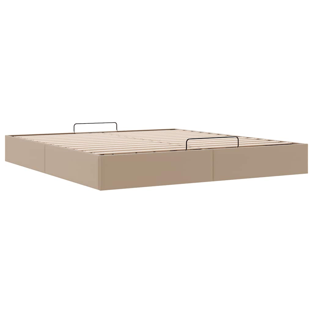 Cadre de lit ottoman sans matelas cappuccino 200x200 cm