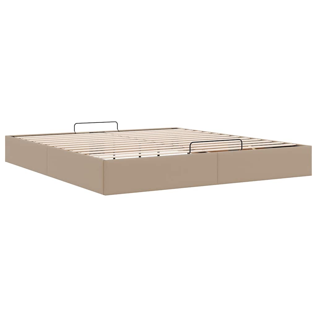 Cadre de lit ottoman sans matelas cappuccino 200x200 cm