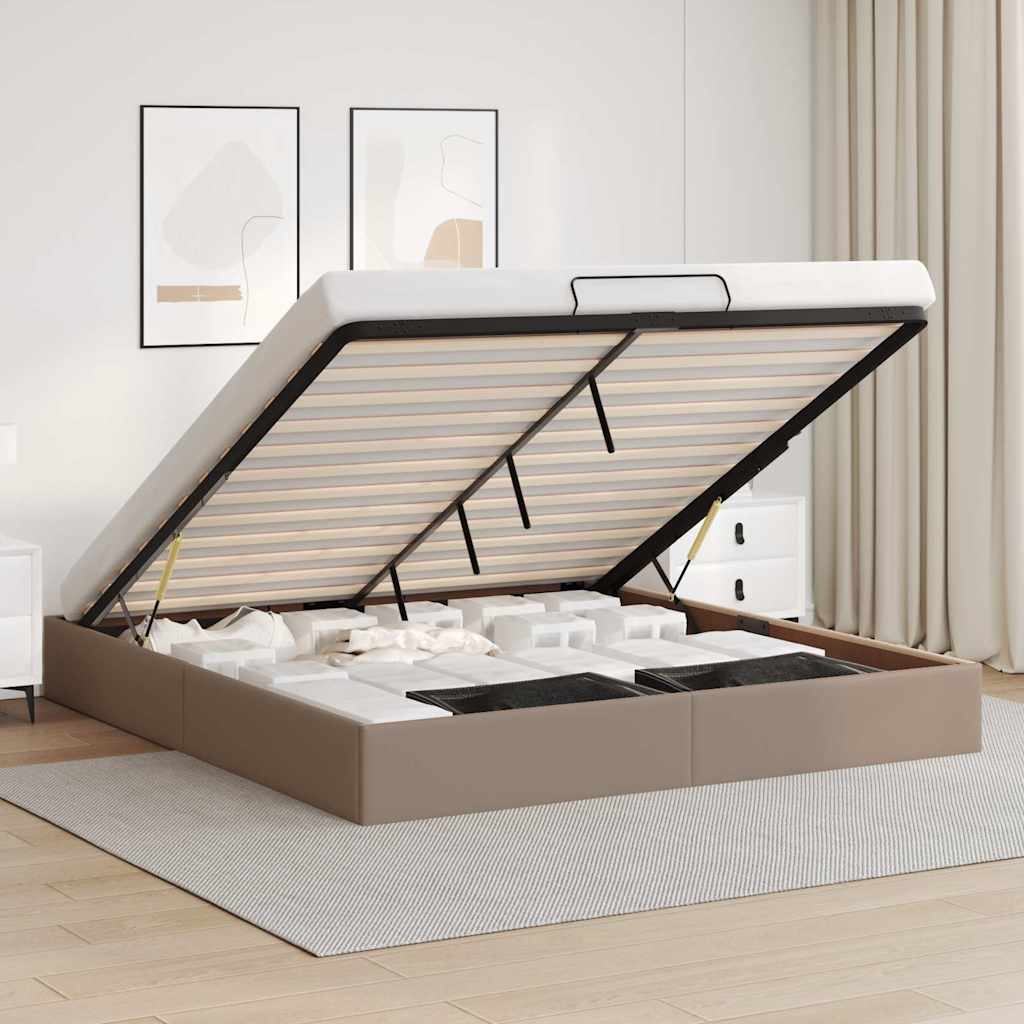 Cadre de lit ottoman sans matelas cappuccino 200x200 cm - XIOS