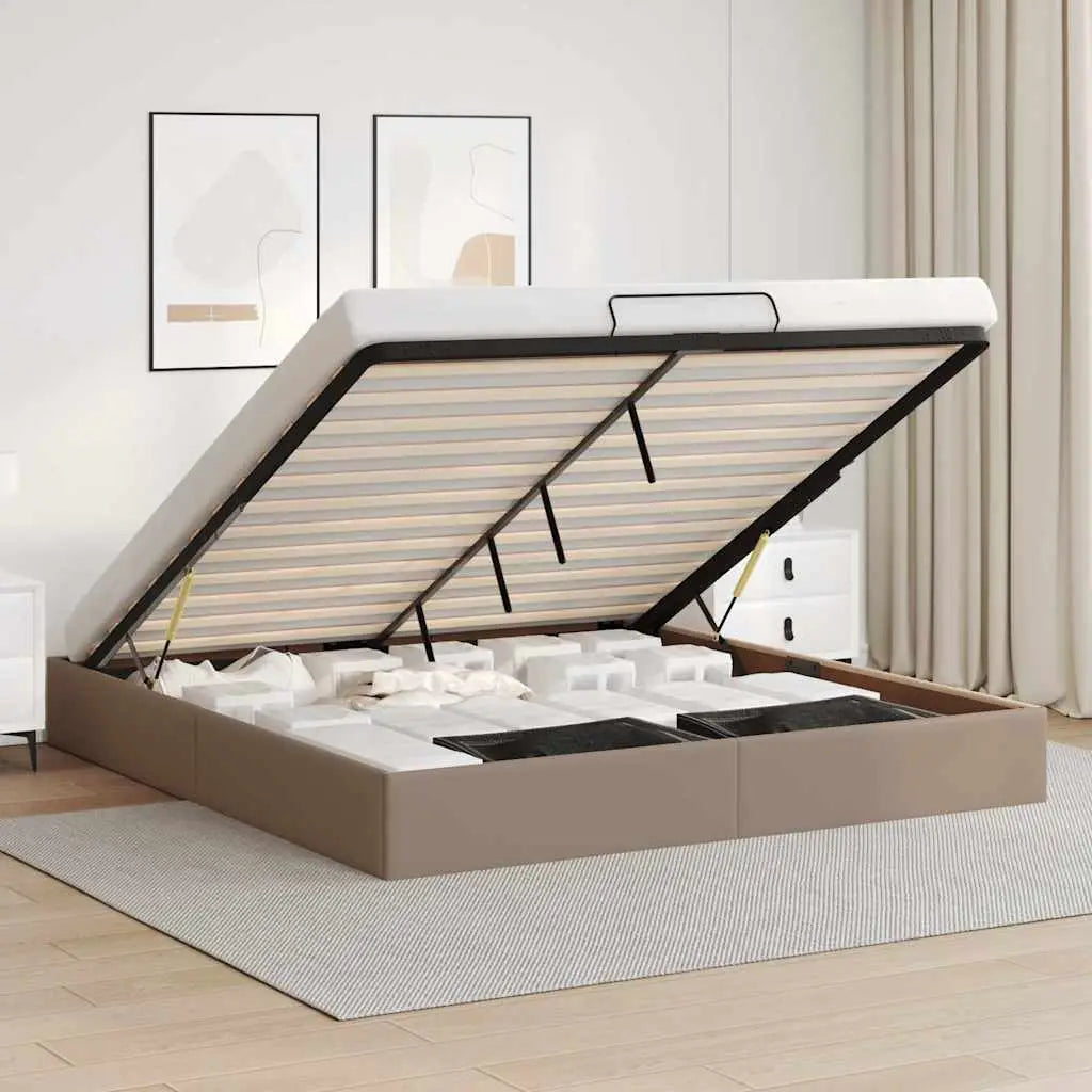 Cadre de lit ottoman sans matelas cappuccino 200x200 cm - XIOS