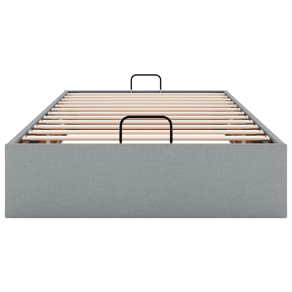 Cadre de lit ottoman sans matelas gris clair 80x200 cm tissu - XIOS