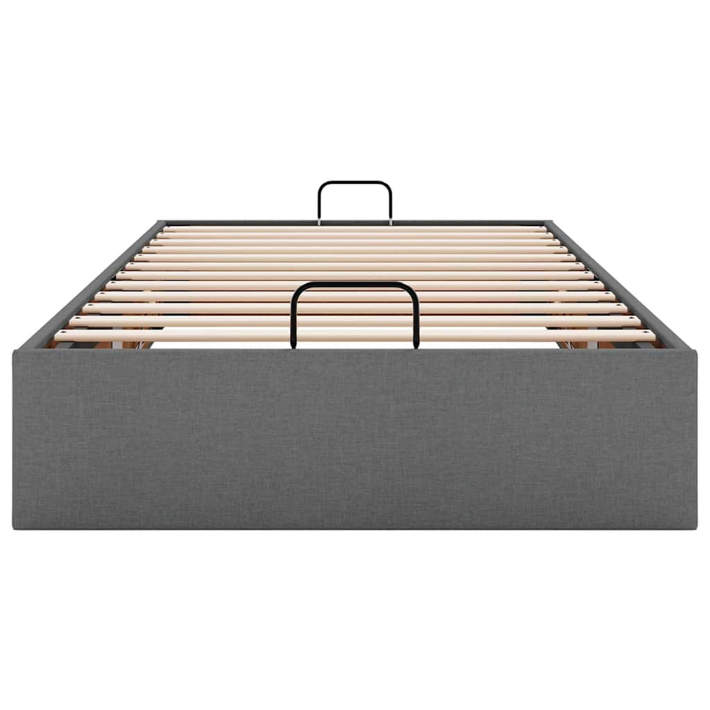 Cadre de lit ottoman sans matelas gris foncé 80x200 cm tissu - XIOS