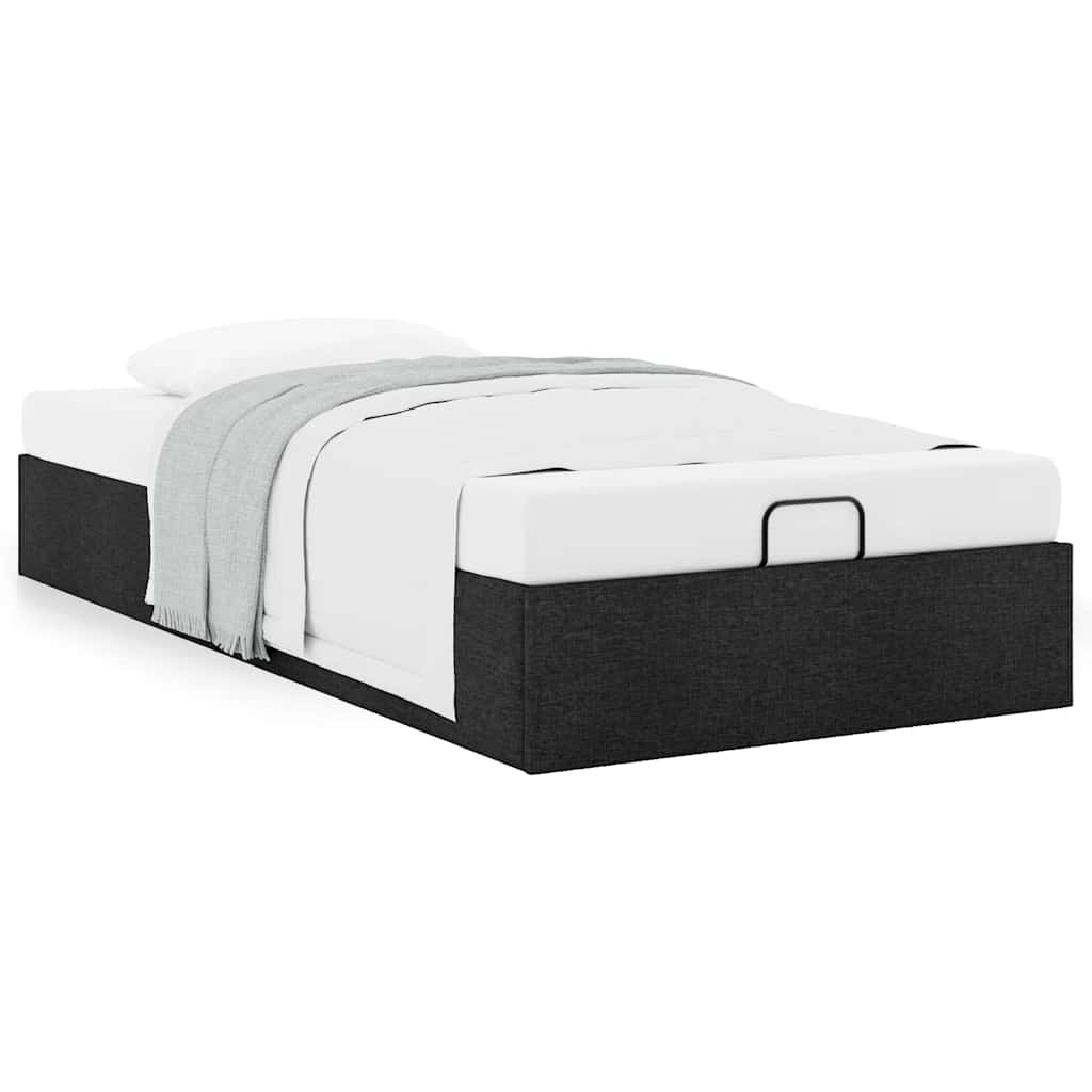 Cadre de lit ottoman sans matelas noir 80x200 cm tissu - XIOS