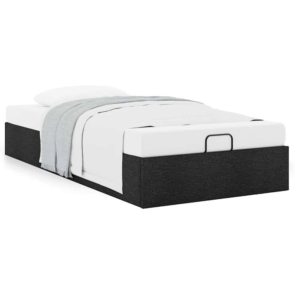 Cadre de lit ottoman sans matelas noir 80x200 cm tissu - XIOS