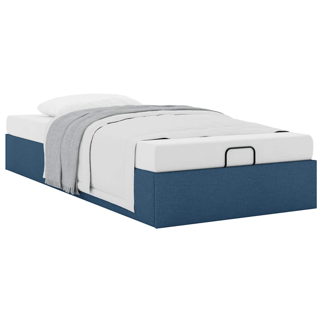 Cadre de lit ottoman sans matelas bleu 80x200 cm tissu - XIOS