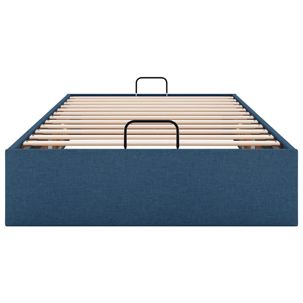 Cadre de lit ottoman sans matelas bleu 80x200 cm tissu - XIOS