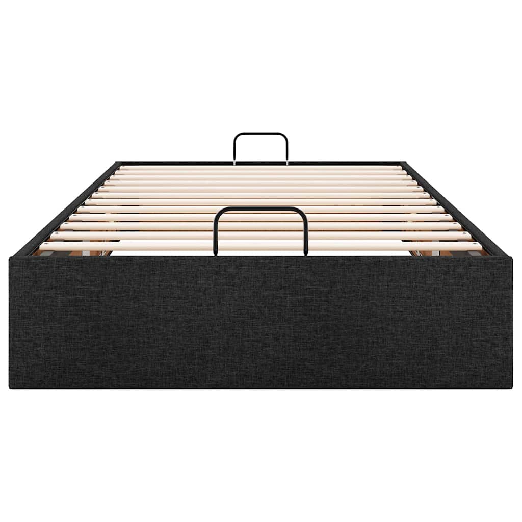 Cadre de lit ottoman sans matelas noir 90x190 cm tissu - XIOS