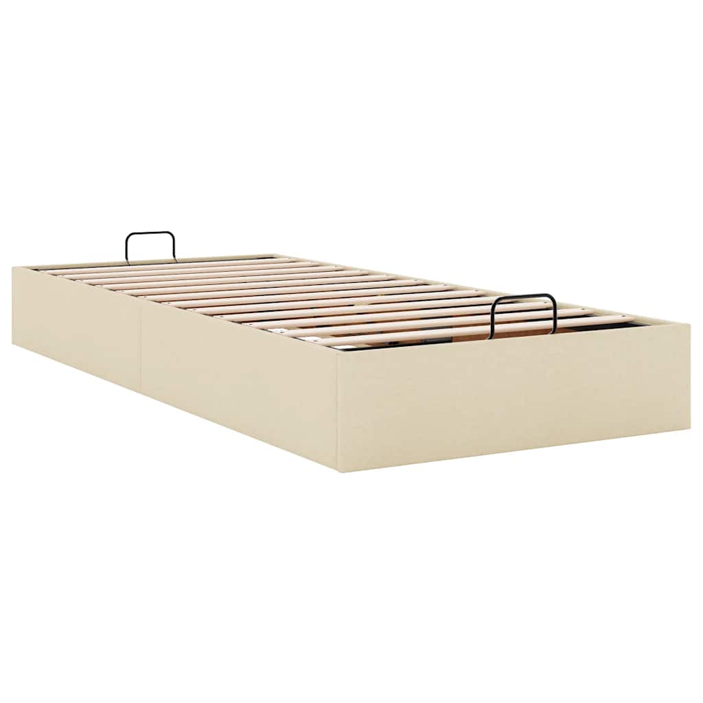 Cadre de lit ottoman sans matelas crème 90x190 cm tissu - XIOS