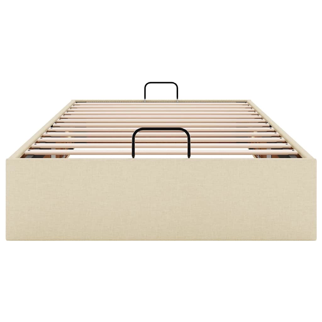 Cadre de lit ottoman sans matelas crème 90x190 cm tissu