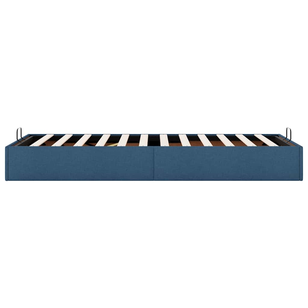 Cadre de lit ottoman sans matelas bleu 90x190 cm tissu - XIOS