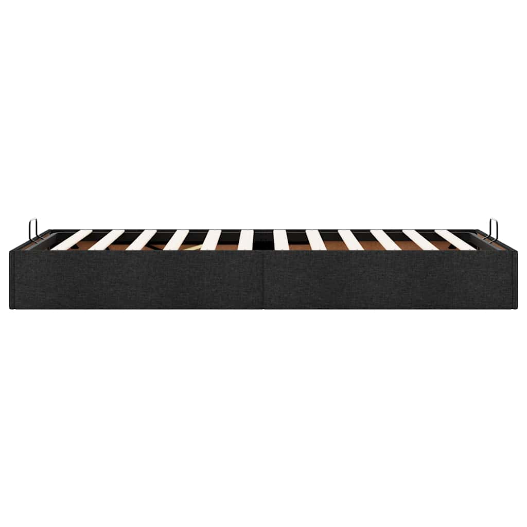 Cadre de lit ottoman sans matelas noir 90x200 cm tissu - XIOS