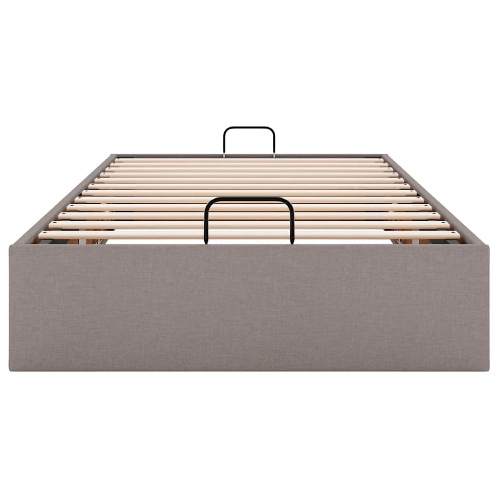 Cadre de lit ottoman sans matelas taupe 90x200 cm tissu - XIOS