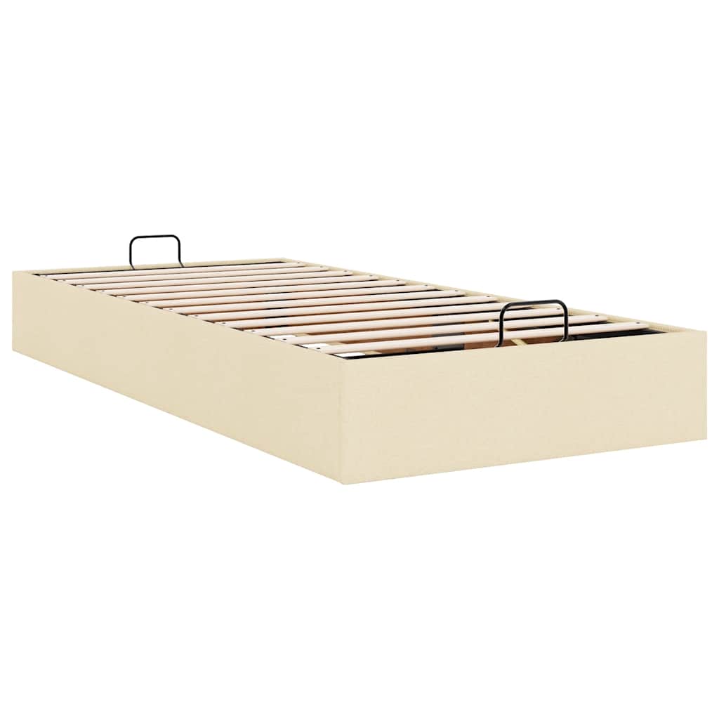 Cadre de lit ottoman sans matelas crème 90x200 cm tissu - XIOS