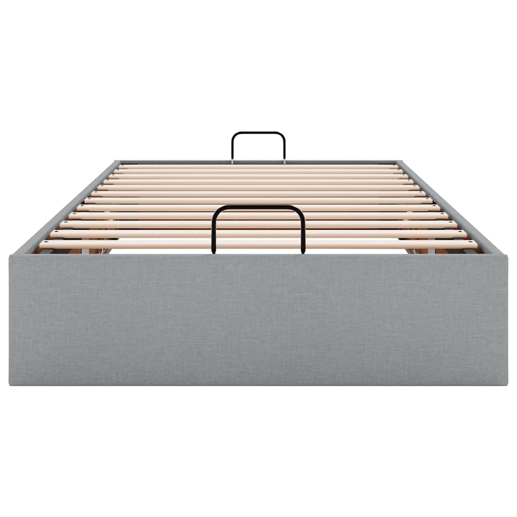 Cadre de lit ottoman sans matelas gris clair 100x200 cm tissu - XIOS
