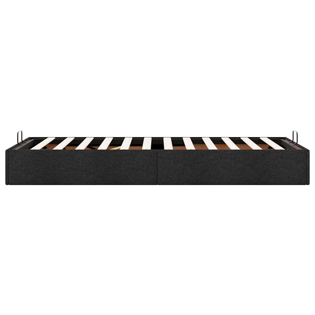 Cadre de lit ottoman sans matelas noir 100x200 cm tissu - XIOS