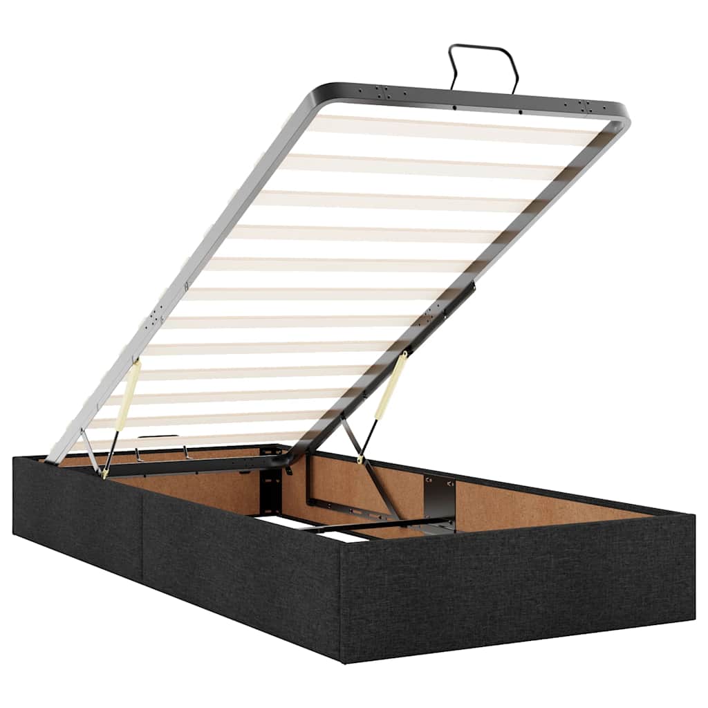 Cadre de lit ottoman sans matelas noir 100x200 cm tissu - XIOS