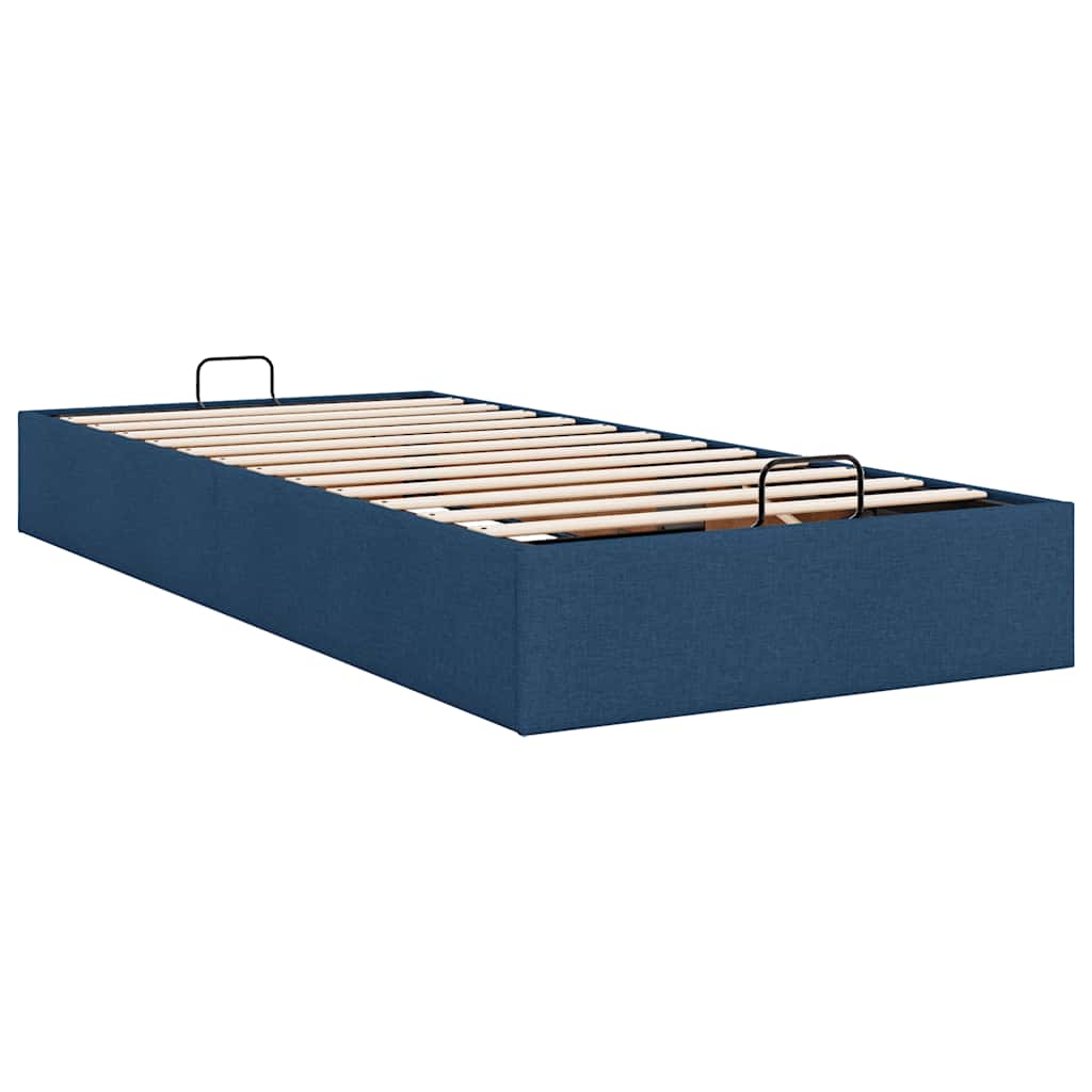 Cadre de lit ottoman sans matelas bleu 100x200 cm tissu - XIOS