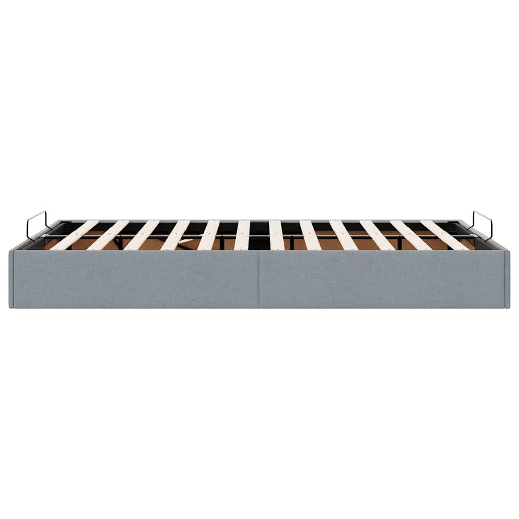 Cadre de lit ottoman sans matelas gris clair 120x190 cm tissu - XIOS