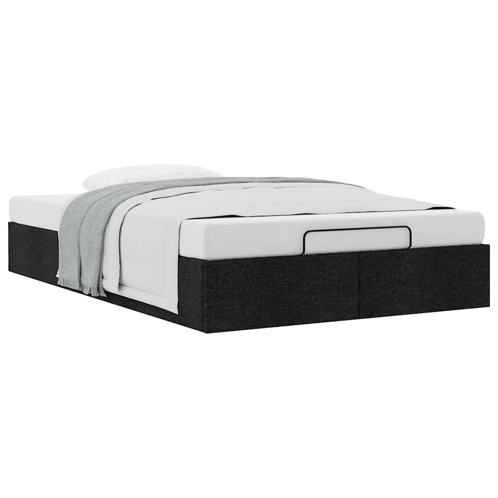 Cadre de lit ottoman sans matelas noir 120x190 cm tissu - XIOS