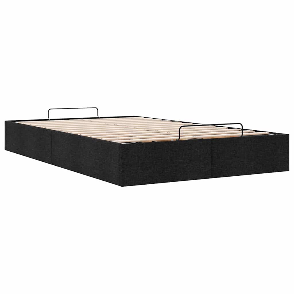 Cadre de lit ottoman sans matelas noir 120x190 cm tissu - XIOS