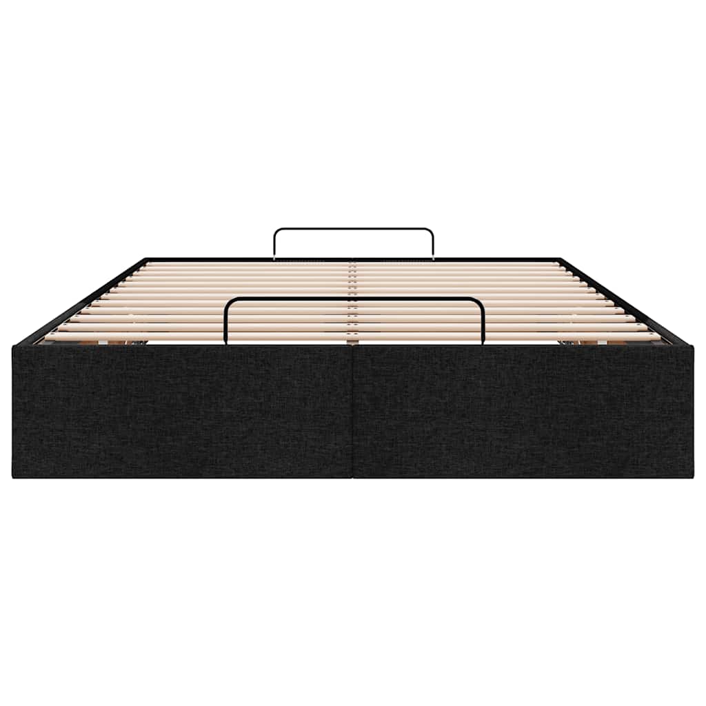 Cadre de lit ottoman sans matelas noir 120x190 cm tissu - XIOS