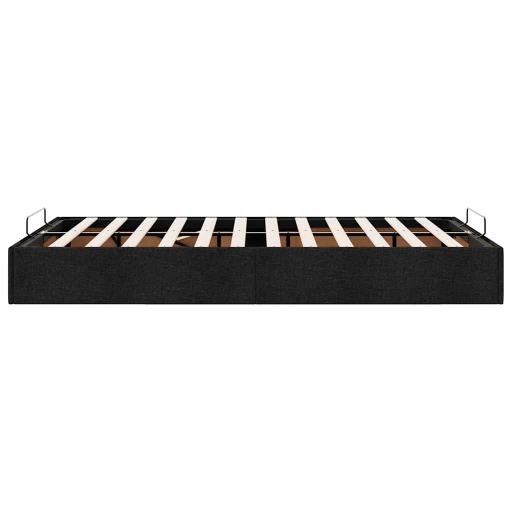 Cadre de lit ottoman sans matelas noir 120x190 cm tissu - XIOS