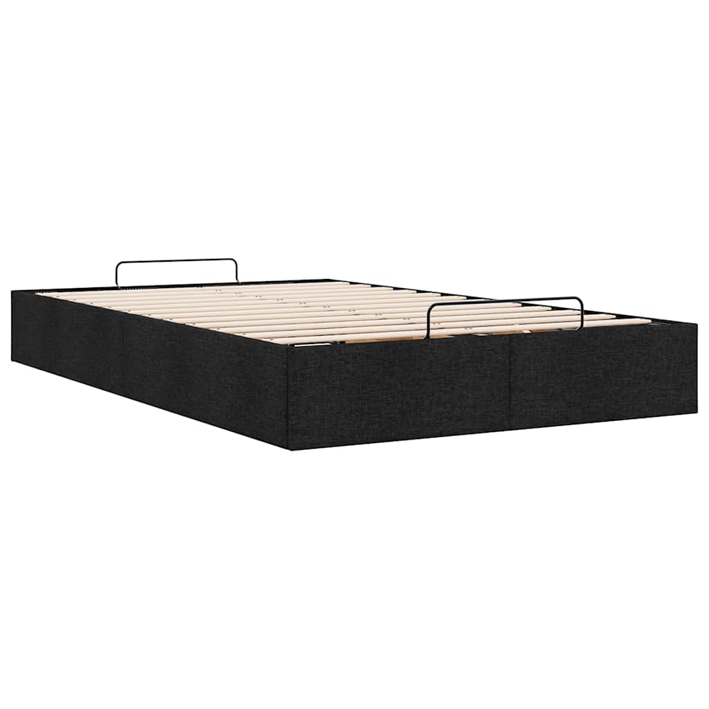 Cadre de lit ottoman sans matelas noir 120x190 cm tissu - XIOS