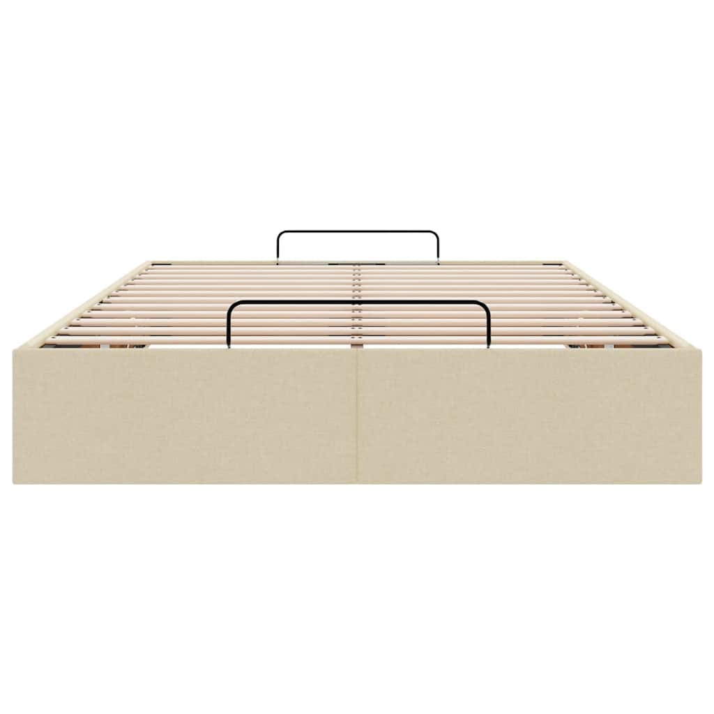 Cadre de lit ottoman sans matelas crème 120x190 cm tissu - XIOS