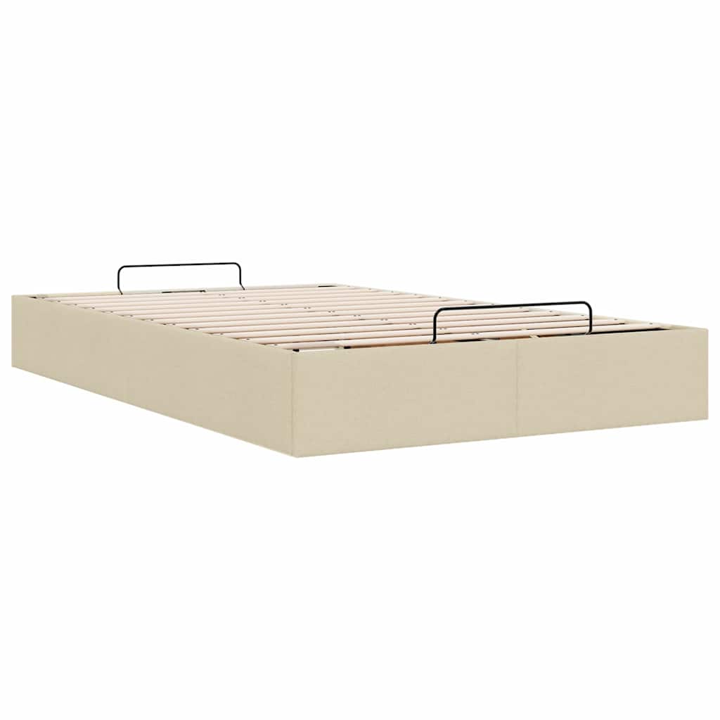 Cadre de lit ottoman sans matelas crème 120x190 cm tissu - XIOS