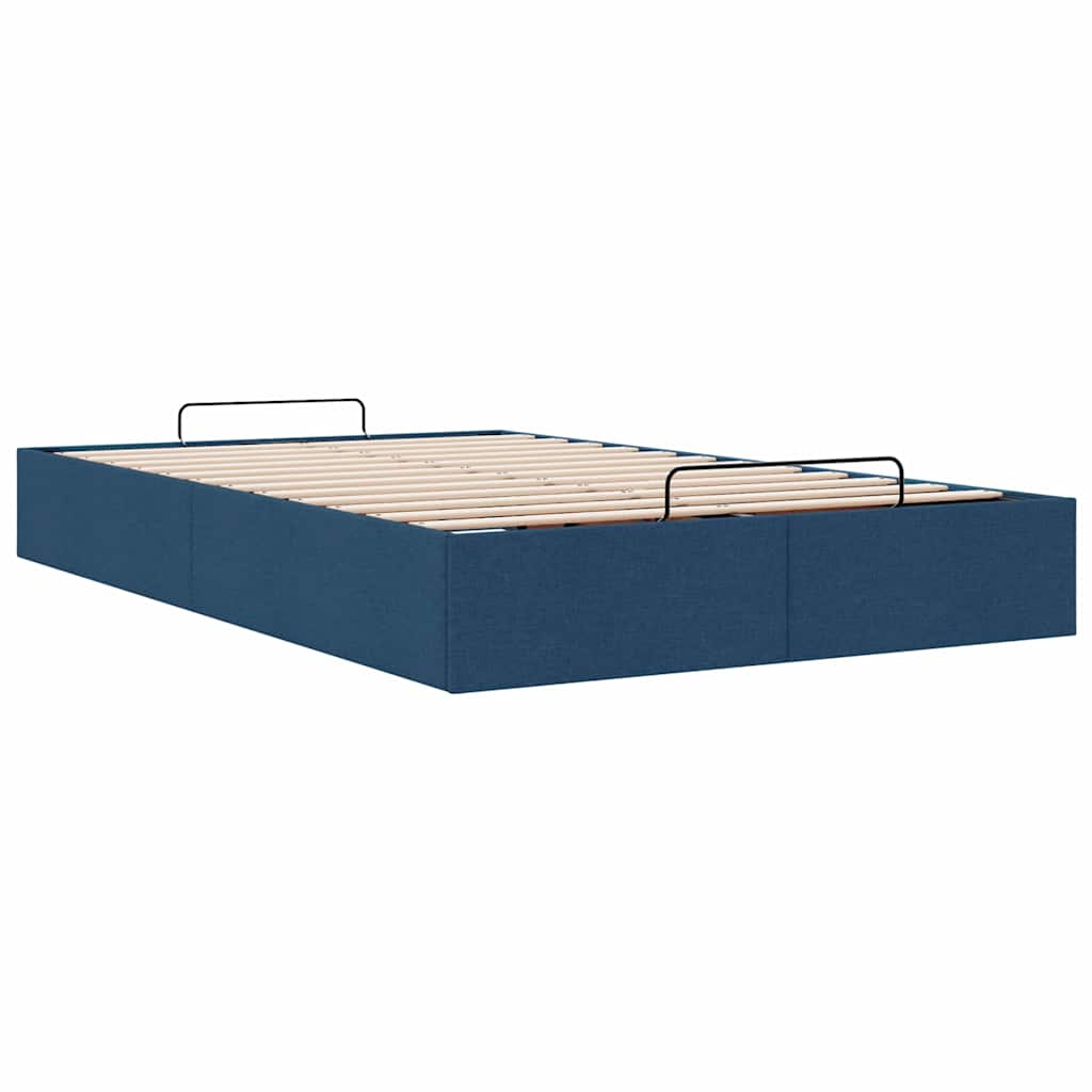 Cadre de lit ottoman sans matelas bleu 120x190 cm tissu - XIOS