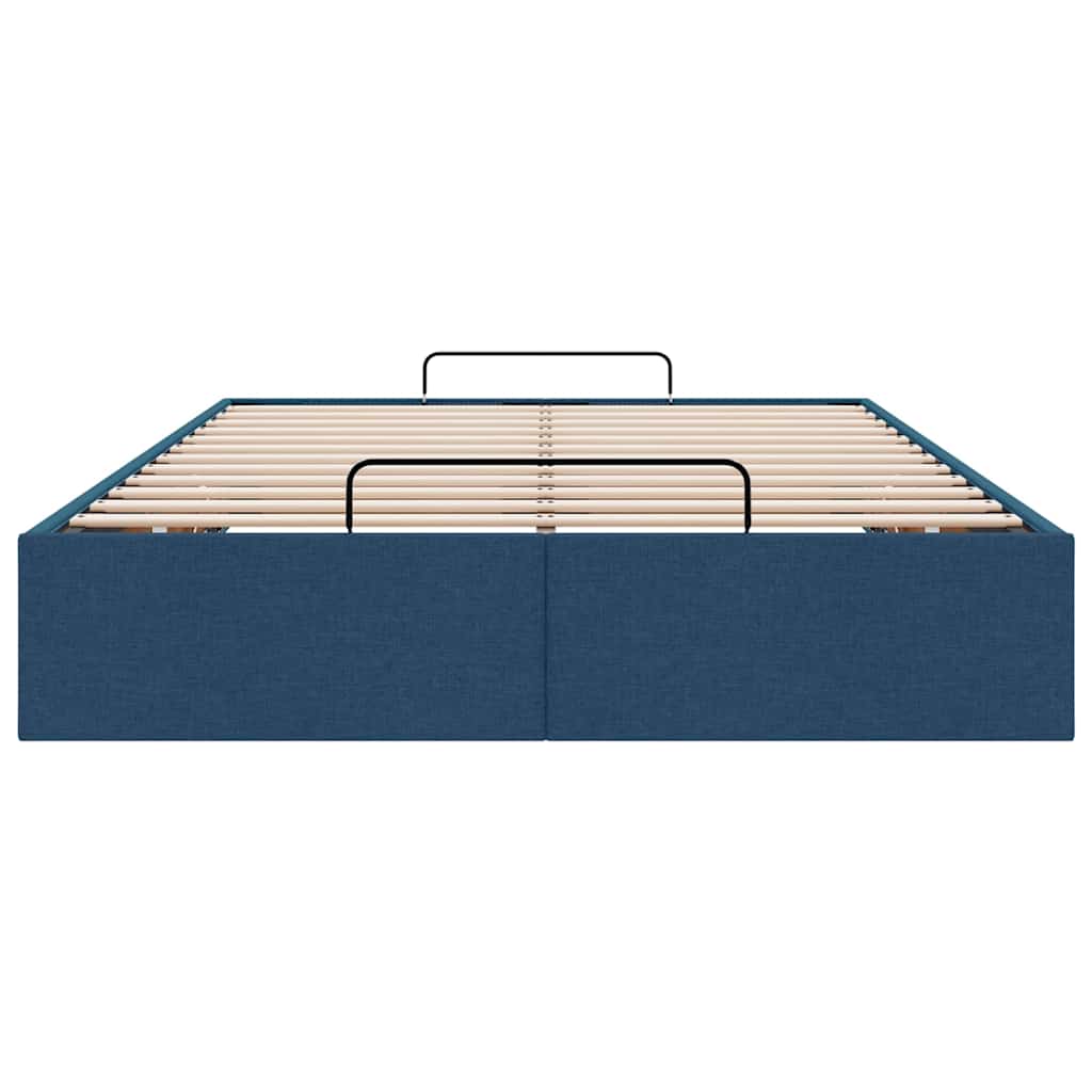 Cadre de lit ottoman sans matelas bleu 120x190 cm tissu - XIOS