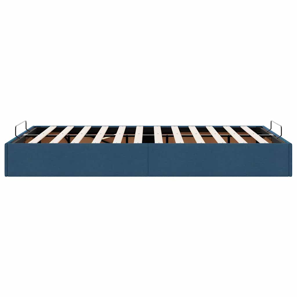 Cadre de lit ottoman sans matelas bleu 120x190 cm tissu - XIOS