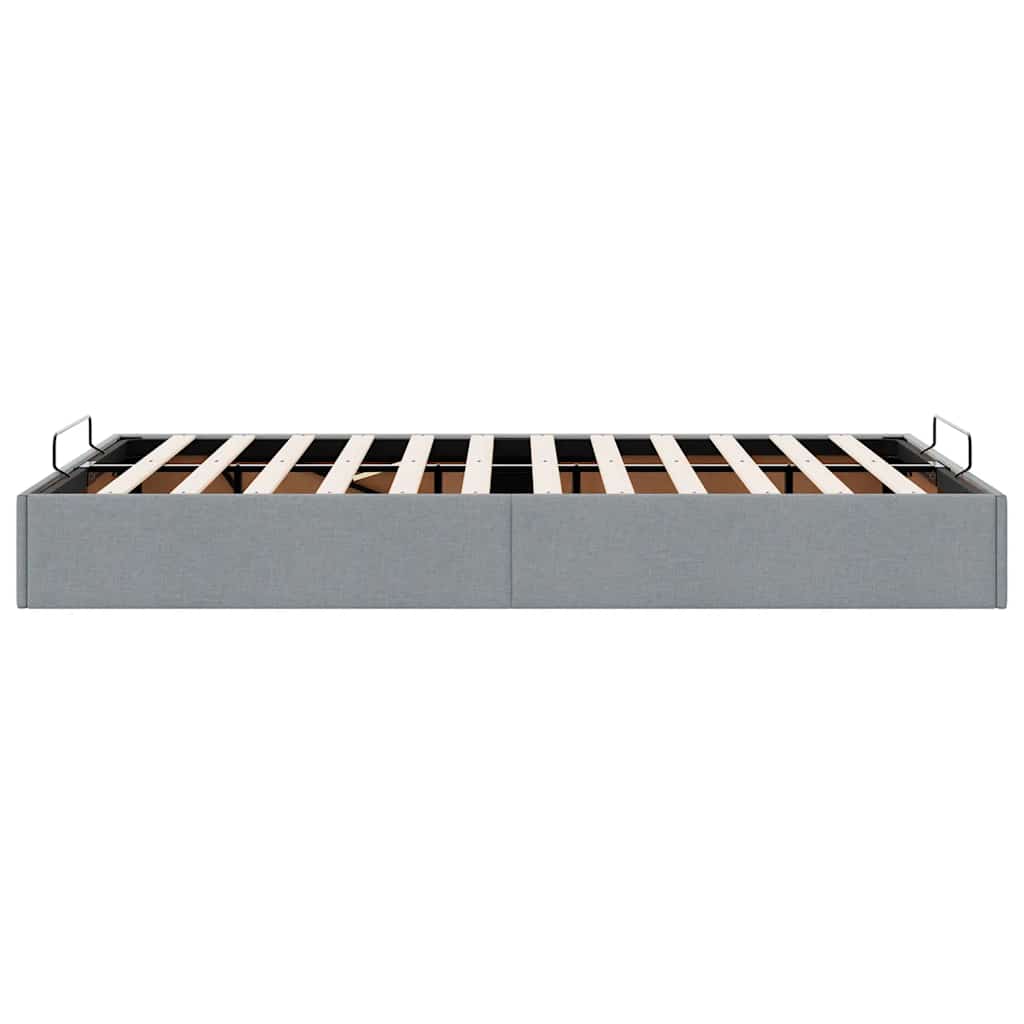 Cadre de lit ottoman sans matelas gris clair 120x200 cm tissu - XIOS