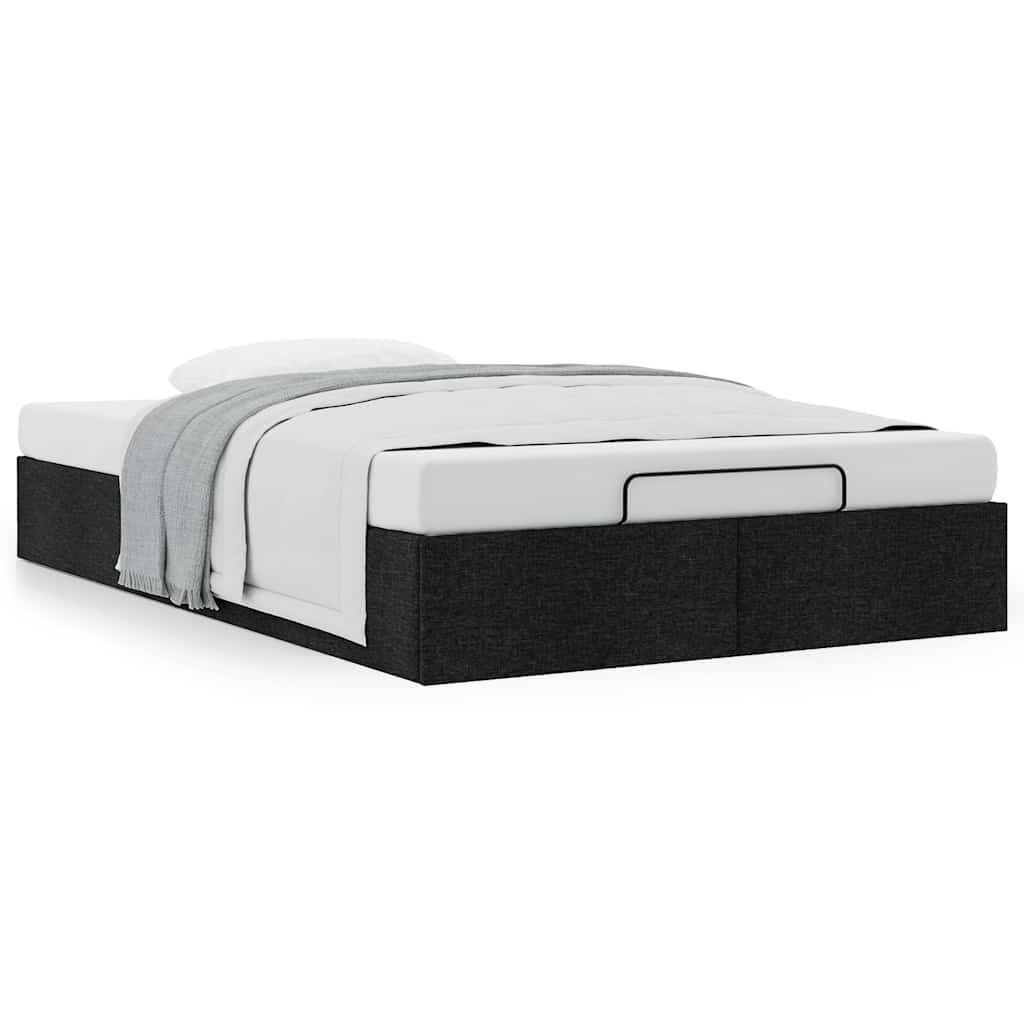 Cadre de lit ottoman sans matelas noir 120x200 cm tissu - XIOS