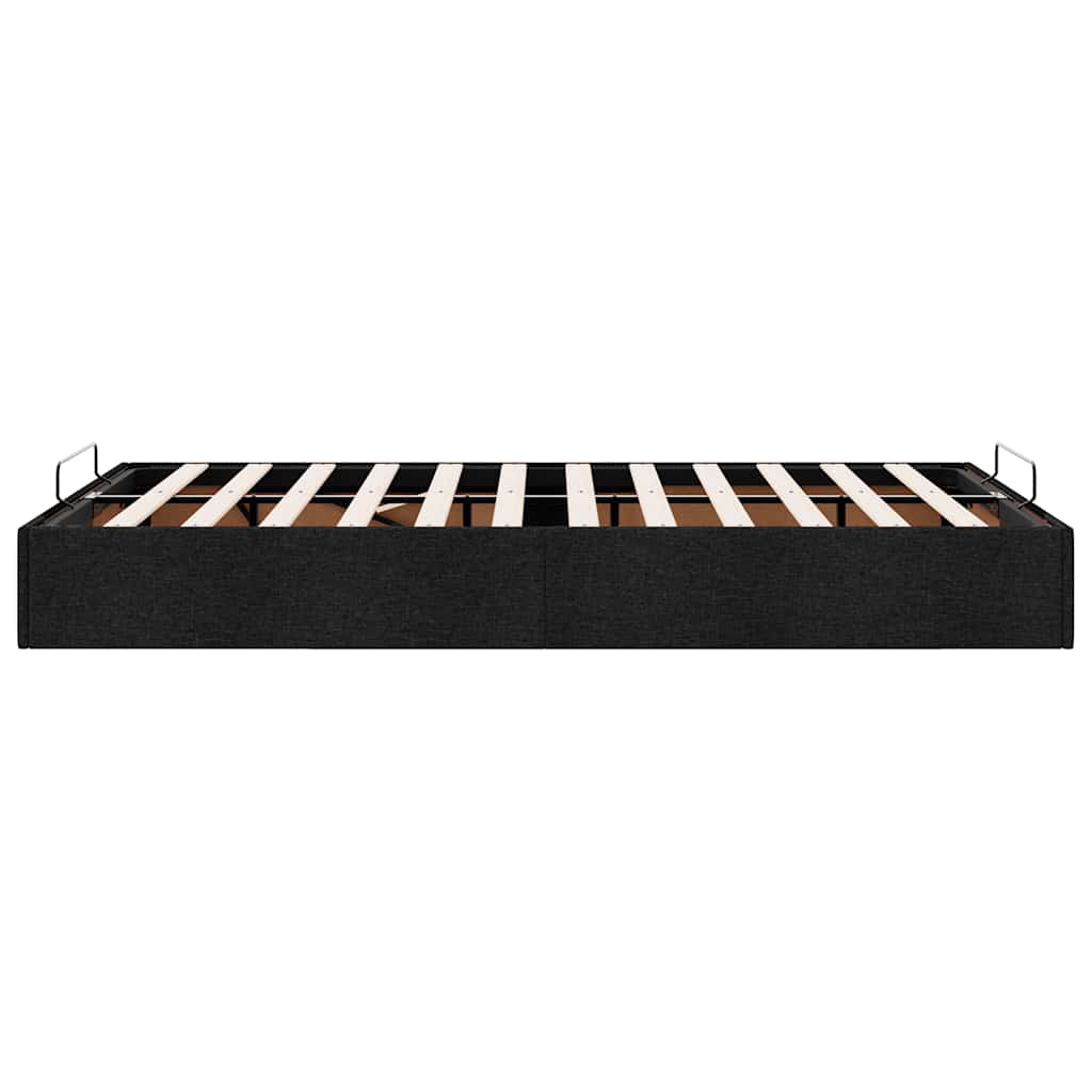 Cadre de lit ottoman sans matelas noir 120x200 cm tissu - XIOS