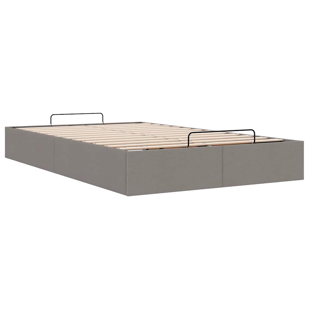 Cadre de lit ottoman sans matelas taupe 120x200 cm tissu - XIOS